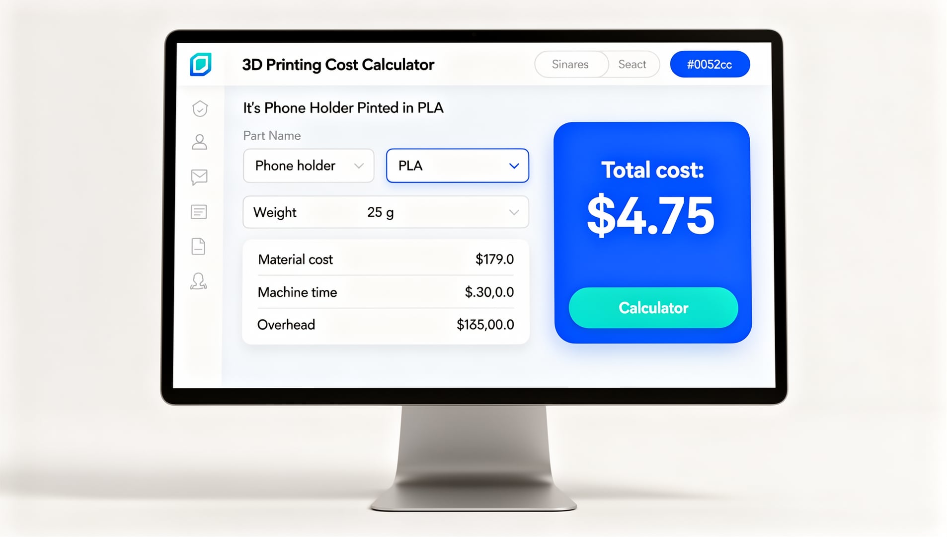 Пример расчета в калькуляторе